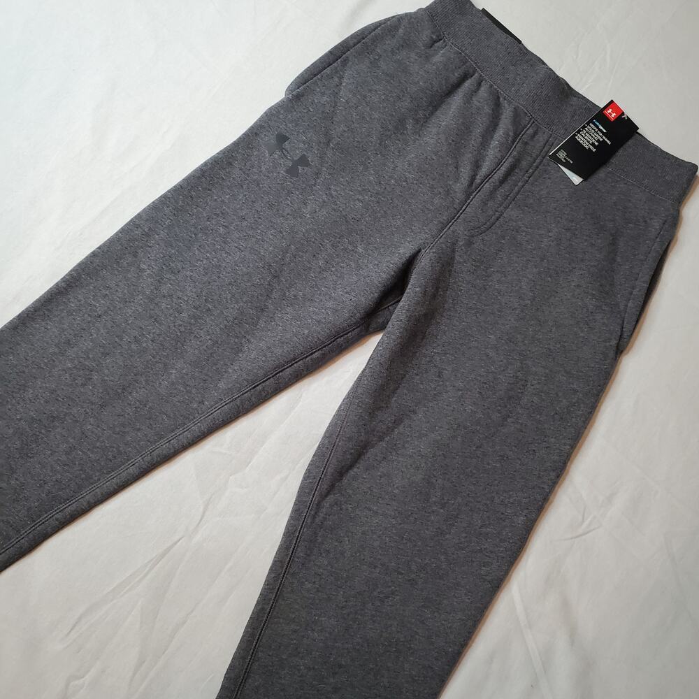 Under Armour Men's Size M NWT Rival Fleece Fitted Tapered Pants Gray 1302295
